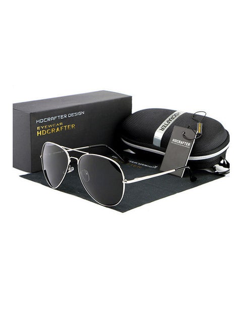 Men's Full Rim Polarized UV400 Aviator Frame Sunglasses - Lens Size: 61 mm