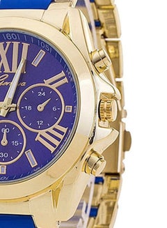 Geneva Men's Stainless Steel Analog Watch AWNTG 01 W0019 - 37 mm - Blue/Gold  - Image 4