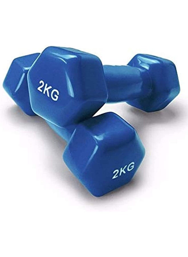 طقم دمبل سداسي الشكل من قطعتين 2x2Kgكيلوجرام