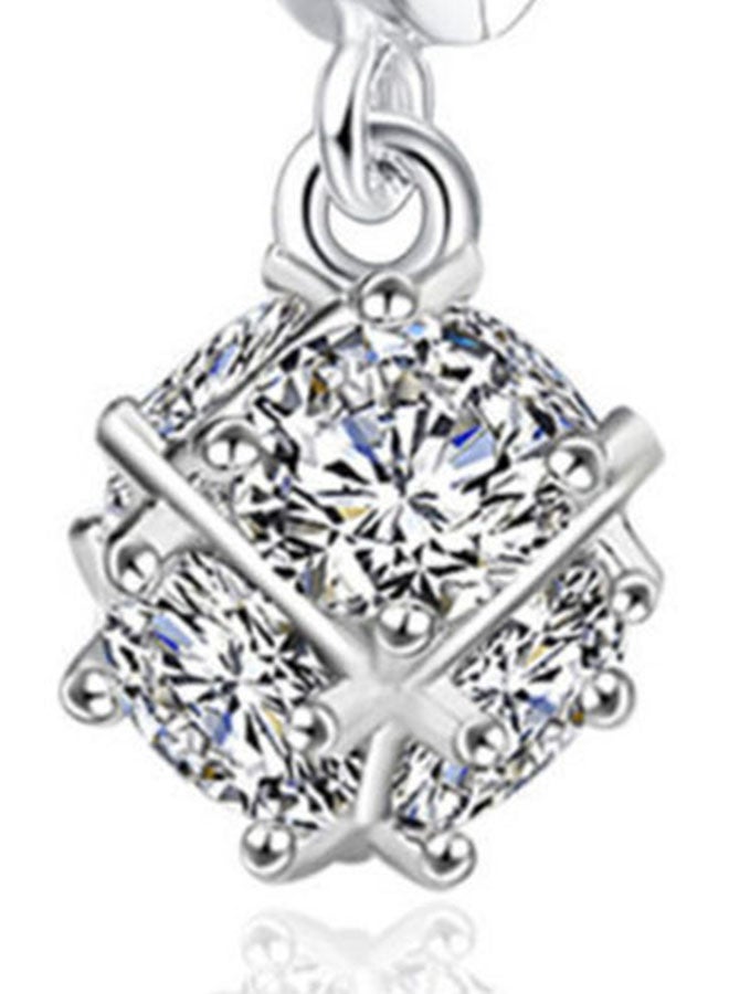 J&J 925 Sterling Silver Cube Six Zircon Studded Earrings  - Image 3