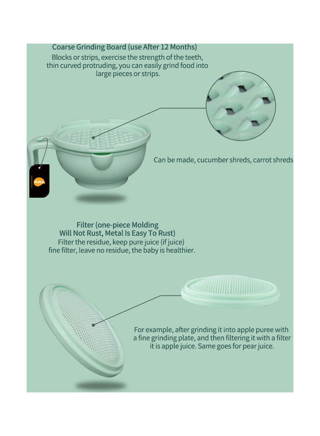 Kidle - Baby Food Supplement Grinding Bowl Manual Food Grinder Puree Scissors Cooking Stick Baby Food Supplement Machine Tool Set - Image 1