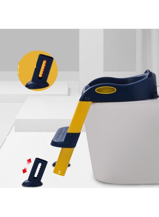 Kidle Children's Plastic Stair Handrail Seat Toilet Ring, Portable Auxiliary Children's Toilet Ladder Blue Pp Pad  - Image 2
