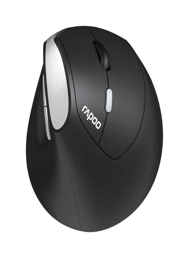 Mouse Ergonomic Design 60° Vertical Angle With 2.4G Wireless Connection And Adjustable 1600 DPI Sensor Sound Silent Click Optional Rapoo Black