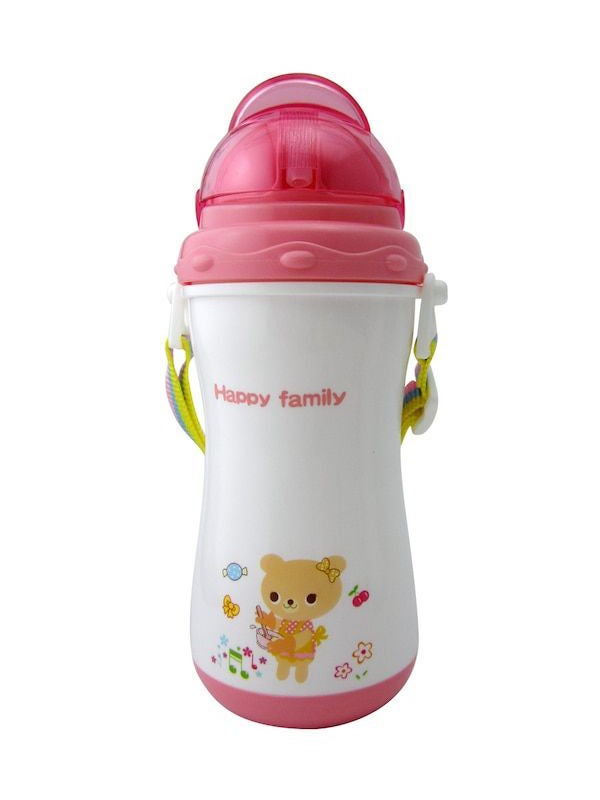 1-Piece Cute Cartoon Bear Printed Portable Baby's Sippy Cup Water Bottle - Image 1