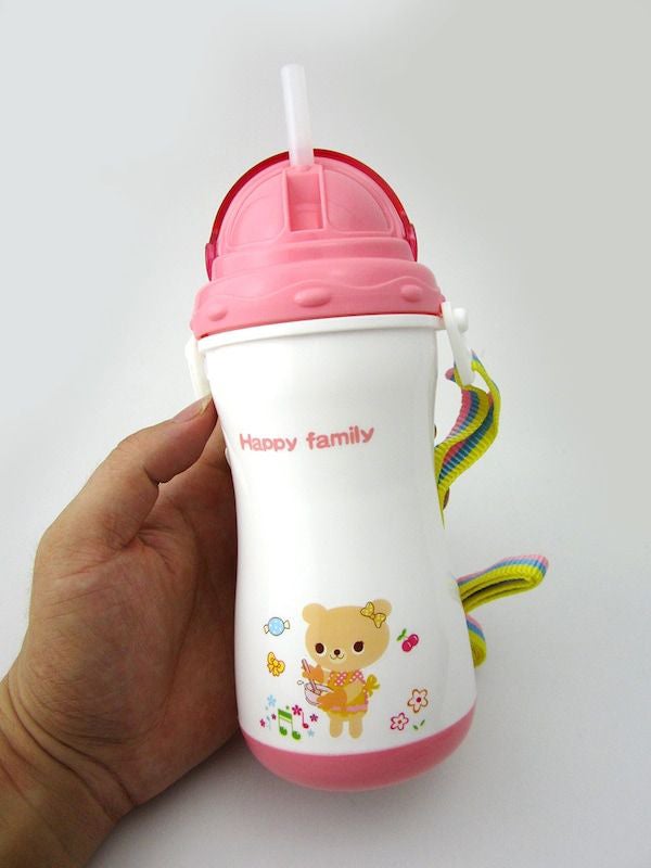 1-Piece Cute Cartoon Bear Printed Portable Baby's Sippy Cup Water Bottle - Image 3