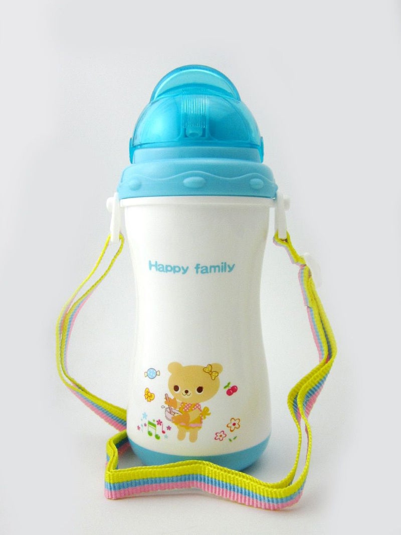 1-Piece Cute Cartoon Bear Printed Portable Baby's Sippy Cup Water Bottle - Image 2
