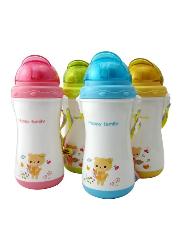 1-Piece Cute Cartoon Bear Printed Portable Baby's Sippy Cup Water Bottle - Image 4