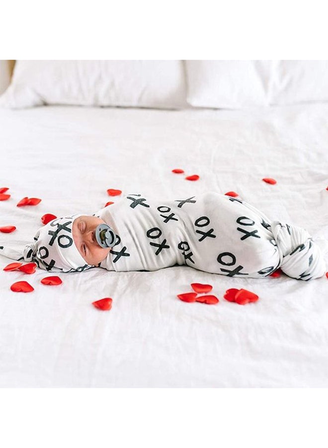 Newborn Floral Print Wrapper And Headband - Image 4
