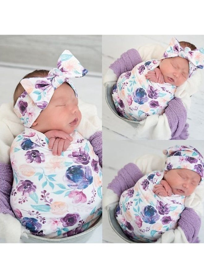3-Piece Newborn Swaddling Cap And Hairband Kit - Image 4