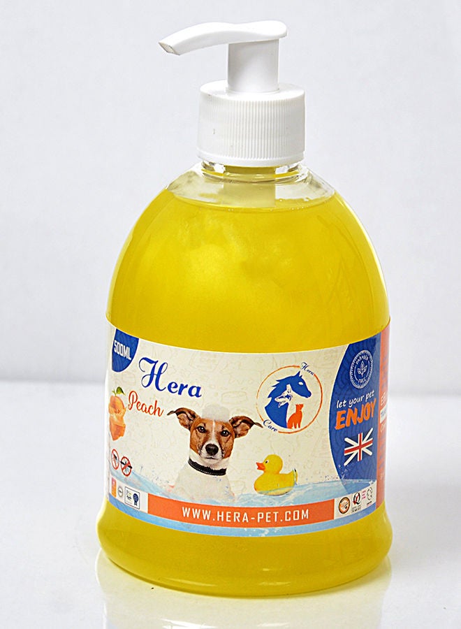 Cat Dog Shampoo Peach -Ticks Fleas Yellow 500ml - v1666524515/N53002888A_1