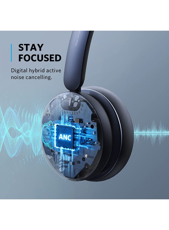 Anker Power Conference H700 On-Ear Bluetooth Headset With Microphone Black/Blue  - Image 3