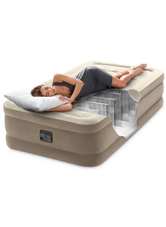 INTEX Dura-Beam Deluxe Series Ultra Plush Airbed With Fiber-Technology Beige 191x99x46cm  - Image 2