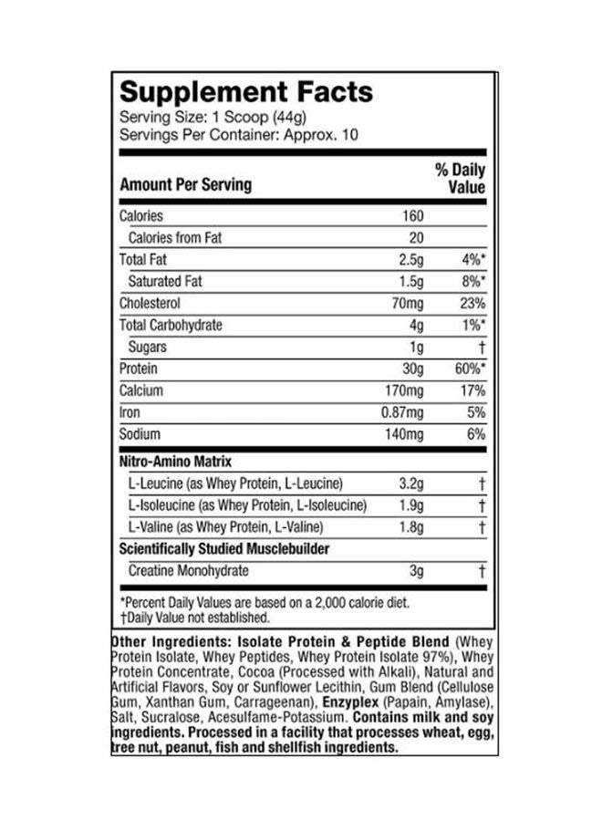 MuscleTech - Nitro Tech Whey Peptides Protein - Milk Chocolate 4.54 Kg - Image 1