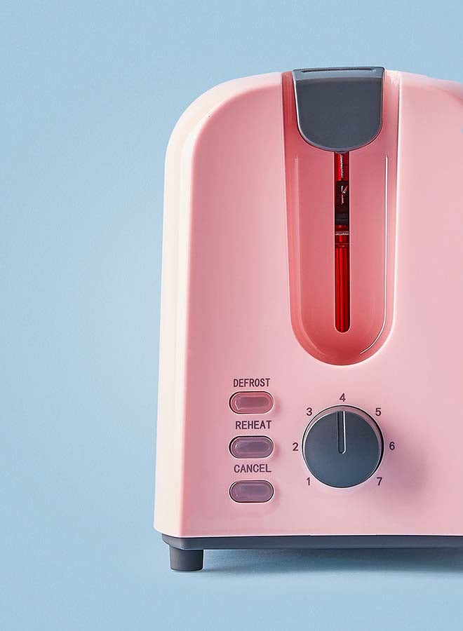 Noon East - Bread Toaster - For 2 Slice- 700 W With Defrost Function- Pink 700.0 W TA01105 Pink - Image 1