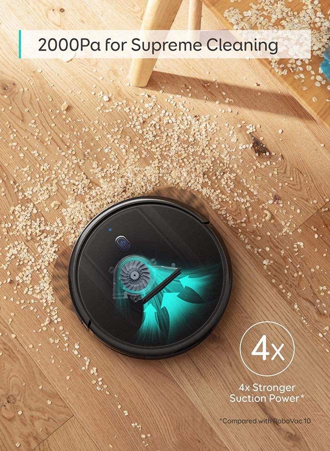 eufy - RoboVac G10 Hybrid, Robot Vacuum Cleaner, Smart Dynamic Navigation, 2-in-1 sweep and mop, Wi-Fi, Super-Slim, 2000Pa Strong Suction, Quiet, Self-Charging Robotic Vacuum, For Hard Floors Only 0.45 L 40 W T2150211 Black - Image 1
