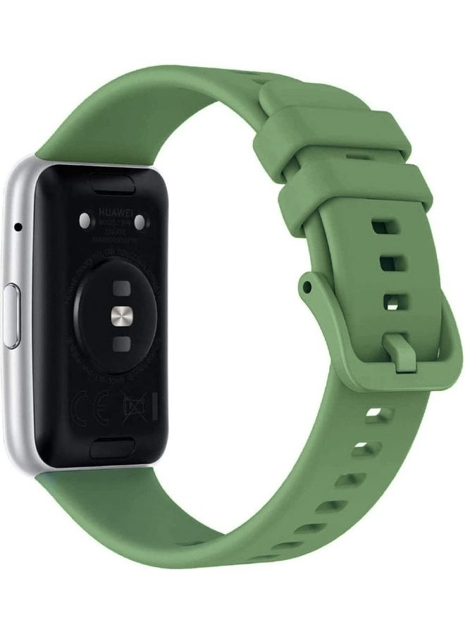 MARGOUN Adjustable Silicone Sport Watch Bands Replacement Wristband Compatible With Huawei Watch Fit 2 Light Green  - Image 2