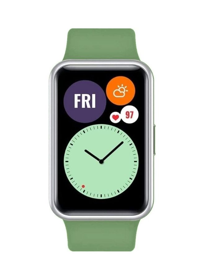 MARGOUN Adjustable Silicone Sport Watch Bands Replacement Wristband Compatible With Huawei Watch Fit 2 Light Green  - Image 3