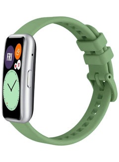 MARGOUN Adjustable Silicone Sport Watch Bands Replacement Wristband Compatible With Huawei Watch Fit 2 Light Green  - Image 4