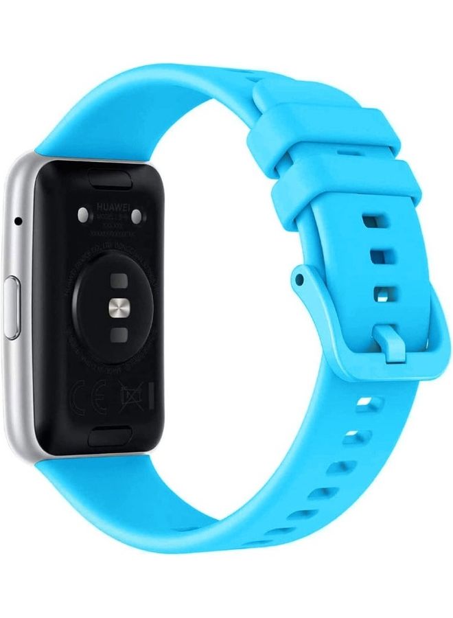Adjustable Silicone Sport Watch Bands Replacement Wristband Compatible With Huawei Watch Fit 2 Blue