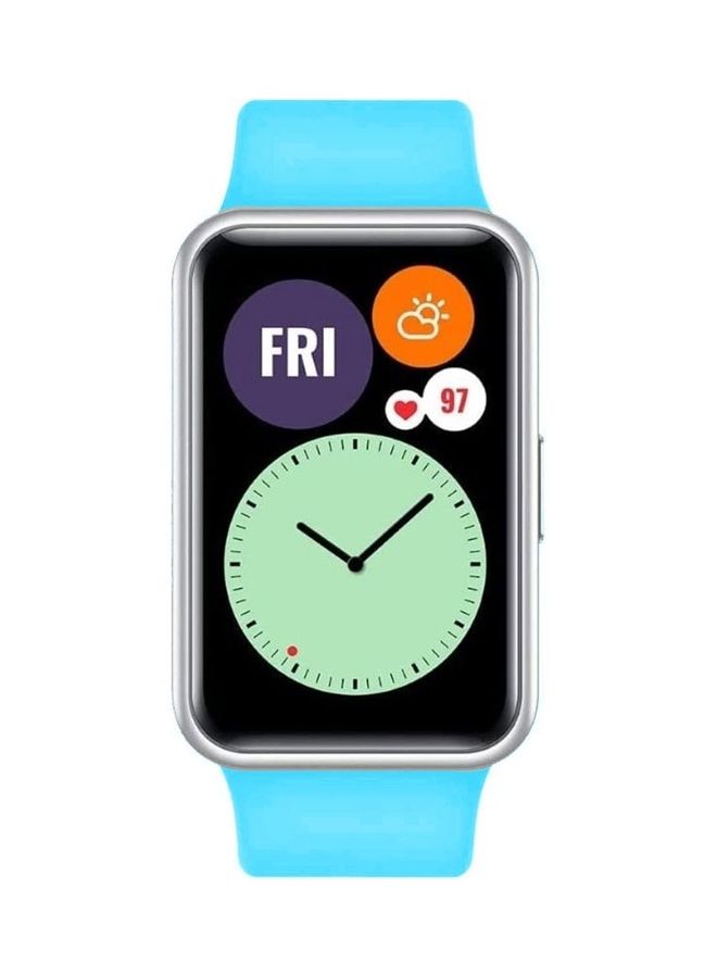 Adjustable Silicone Sport Watch Bands Replacement Wristband Compatible With Huawei Watch Fit 2 Blue