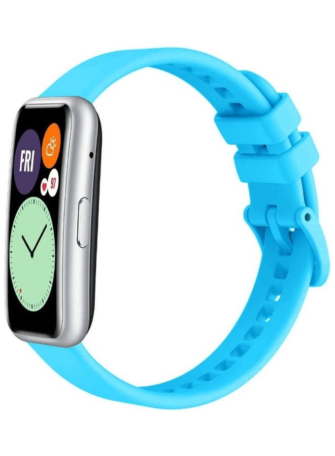 Adjustable Silicone Sport Watch Bands Replacement Wristband Compatible With Huawei Watch Fit 2 Blue