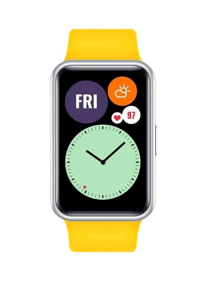 MARGOUN Adjustable Silicone Sport Watch Bands Replacement Wristband Compatible With Huawei Watch Fit 2 Strap Bright Yellow - Image 3