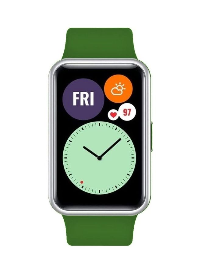 MARGOUN Adjustable Silicone Sport Watch Bands Replacement Wristband Compatible With Huawei Watch Fit 2 Strap Green  - Image 3