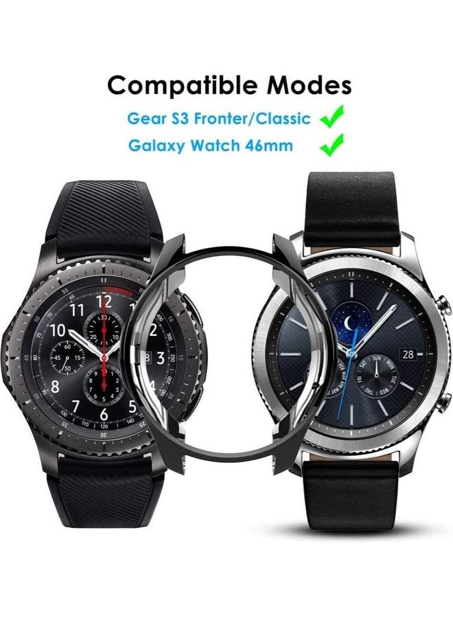 MARGOUN Samsung Gear S3 Classic and Frontier Case 46mm / Galaxy Watch 46mm Case Soft TPU Bumper Shockproof Protective Cover Black - Image 2