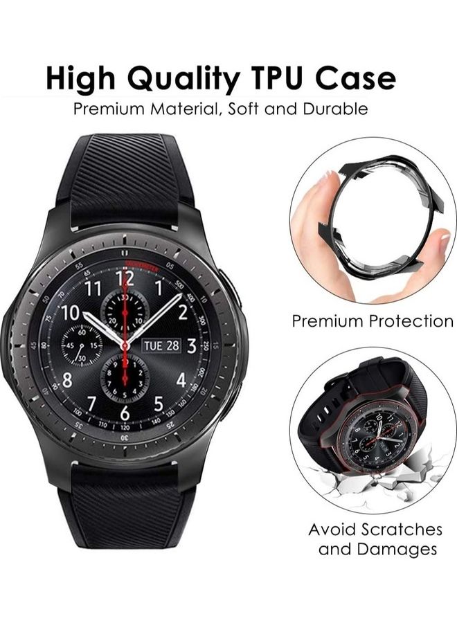 MARGOUN Samsung Gear S3 Classic and Frontier Case 46mm / Galaxy Watch 46mm Case Soft TPU Bumper Shockproof Protective Cover Black - Image 4