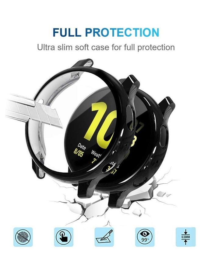 MARGOUN Samsung Galaxy Watch Active/Active 2 Case (40mm) Soft TPU Bumper Anti-Scratch Flexible Cover Guard All-Around Protection Black - Image 2