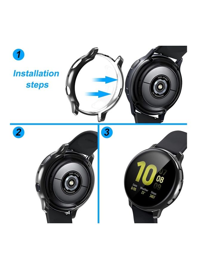 MARGOUN Samsung Galaxy Watch Active/Active 2 Case (40mm) Soft TPU Bumper Anti-Scratch Flexible Cover Guard All-Around Protection Black - Image 4