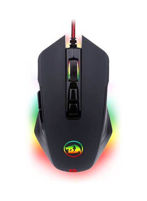 ماوس ألعاب Redragon M715-RGB بإضاءة خلفية LED، سلكي، قابل للبرمجة بدقة عالية مع 7 أوضاع إضاءة خلفية RGB حتى 10000 نقطة في البوصة قابلة للتعديل من قبل المستخدم للكمبيوتر الشخصي