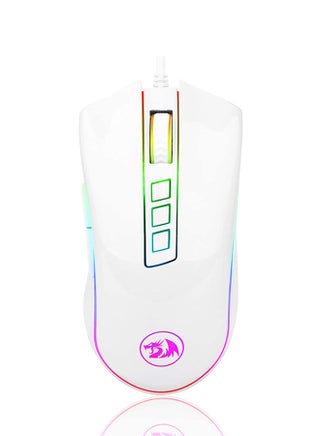 Redragon M711 Cobra Gaming Mouse with 16.8 Million RGB Color Backlit, 10,000 DPI Adjustable, Comfortable Grip, 7 Programmable Buttons, White - v1666686184/N47669145A_1