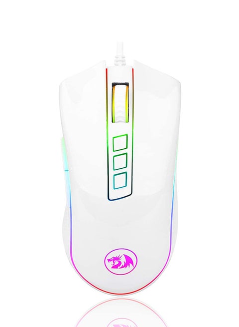 Redragon M711 Cobra Gaming Mouse with 16.8 Million RGB Color Backlit, 10,000 DPI Adjustable, Comfortable Grip, 7 Programmable Buttons, White