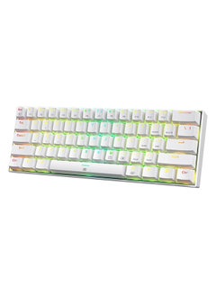 Redragon K630 Dragonborn 60% Wired RGB Gaming Keyboard - Red Switch - 61 Keys Compact Mechanical Keyboard with Linear Red Switch, Pro Driver Support, White