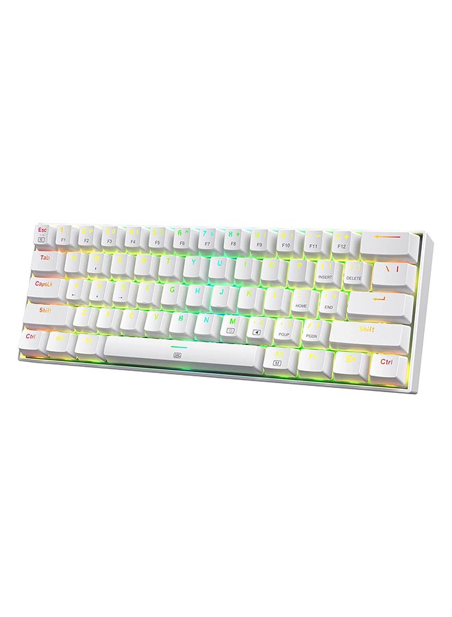 REDRAGON - Redragon K630 Dragonborn 60% Wired RGB Gaming Keyboard - Red Switch - 61 Keys Compact Mechanical Keyboard with Linear Red Switch, Pro Driver Support, White - Image 1