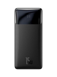 باور بانك Baseus Bipow 20000mAh للشحن السريع 15 واط | العرض الرقمي | 2xUSB، USB-C، مايكرو - أسود 20000 mAh أسود