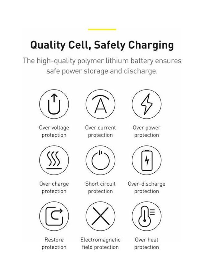 بيسوس - باور بانك Baseus Bipow 20000mAh للشحن السريع 15 واط | العرض الرقمي | 2xUSB، USB-C، مايكرو - أسود 20000 mAh أسود - Image 1