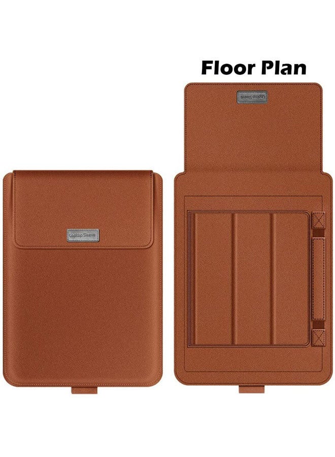 Rock Pow Laptop Bag /Sleeve Case (13/14-Inches) Compatible With 3in1 (Laptop Stand,Mouse pad) MacBook Pro Notebook Brown  - Image 4