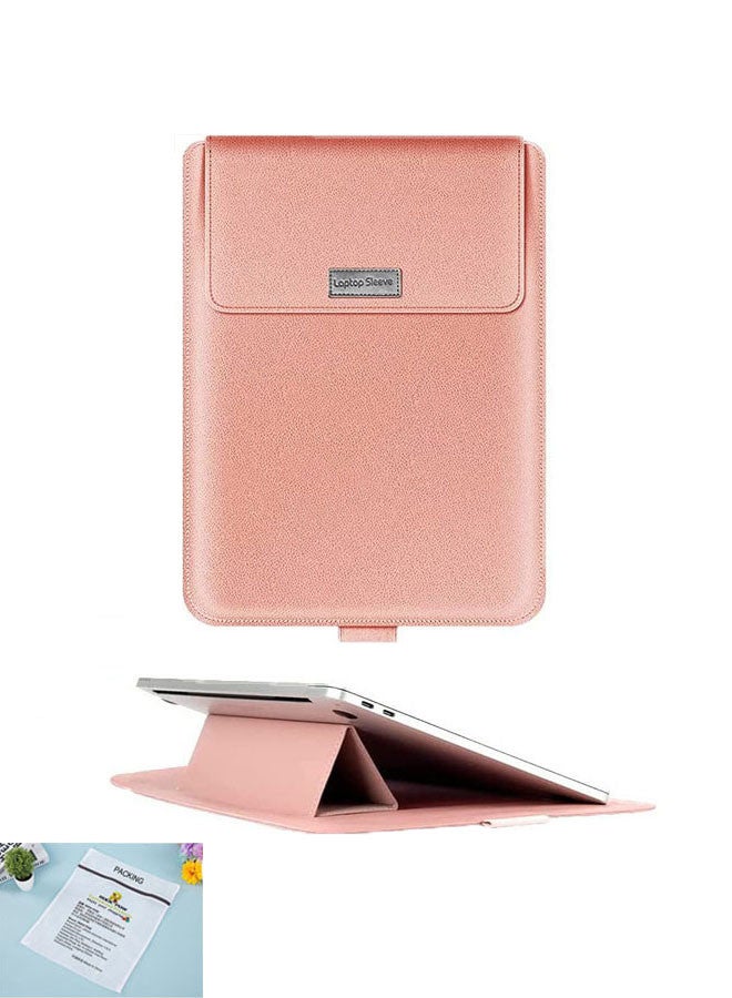 Rock Pow Laptop Bag /Sleeve Case (13/14-Inches) Compatible With 3in1 (Laptop Stand,Mouse pad) MacBook Pro Notebook Pink  - Image 1