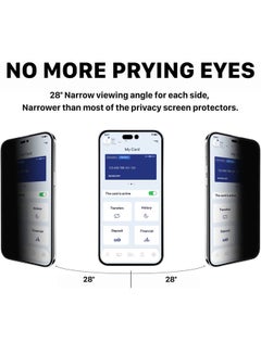 Rock Pow Privacy Matte Tempered Glass Compatible with iPhone 14 Pro Anti-Glare Anti-Spy Screen Protector Film Suit for iPhone 14 Pro 6.1 inch Full Coverage Anti-Peeping 9H Hardness Clear  - Image 3