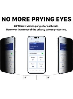 Rock Pow Privacy Matte Tempered Glass Compatible with iPhone 14 Pro Max Anti-Glare Anti-Spy Screen Protector Film Suit for iPhone 14 Pro Max 6.7 inch Full Coverage Anti-Peeping 9H Hardness Clear  - Image 3