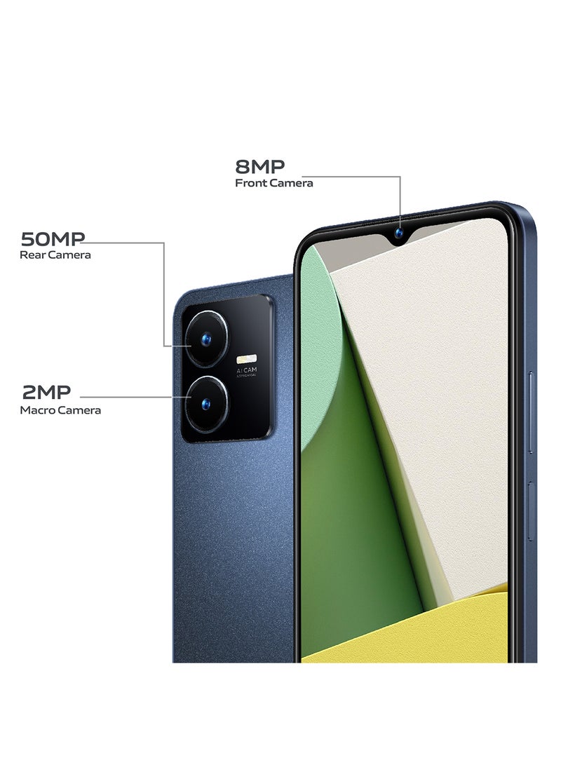 vivo - Y22 Dual SimStarlit Blue 4GB RAM 64GB 4G LTE With Backpack - Image 1