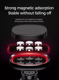 JOYROOM Magnetic Mount Phone Car Holder 6 Super Strong Magnets Dashboard Universal 360° Rotation Fit For All Android Mobiles iPhone Samsung Etc Black  - Image 3