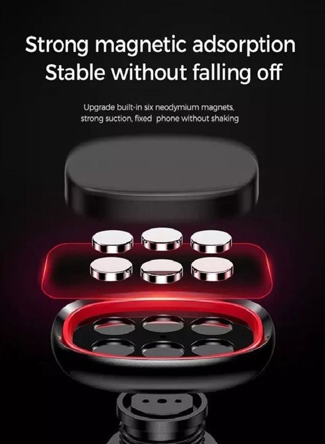 JOYROOM Magnetic Mount Phone Car Holder 6 Super Strong Magnets Dashboard Universal 360° Rotation Fit For All Android Mobiles iPhone Samsung Etc Black  - Image 3