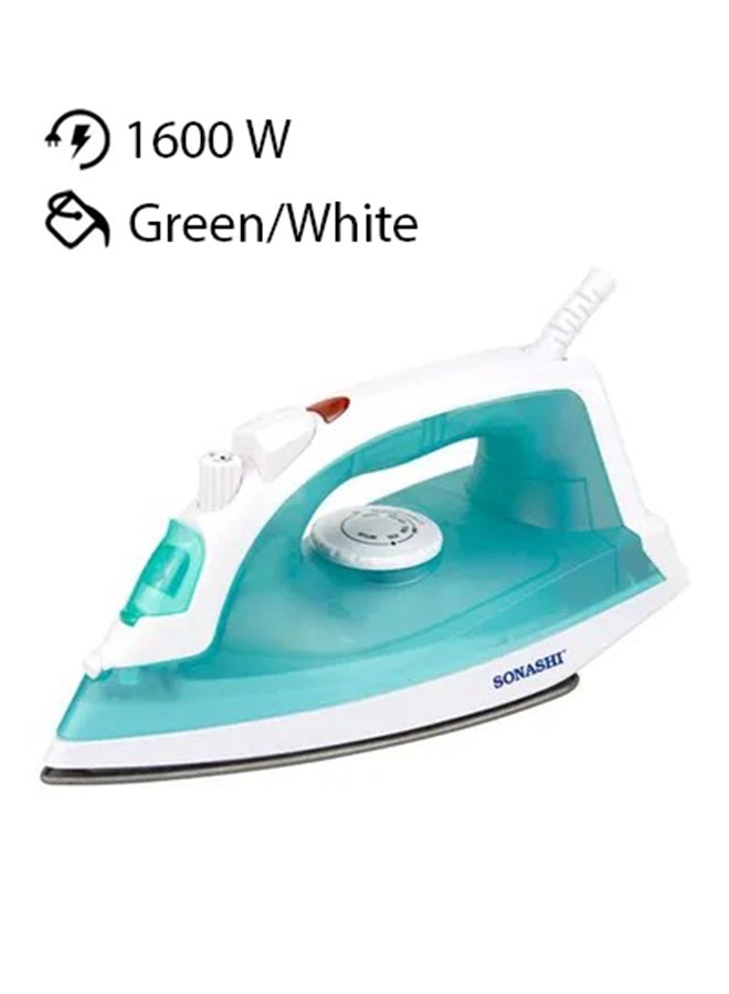 Steam Iron - Non-Stick Coated Soleplate with Steam | 3 Modes - Burst Steam, Spray, Dry Iron | With 100% Active Steam Holes 1600 W SI-5077TG Green/White - v1666702077/N38996696A_1