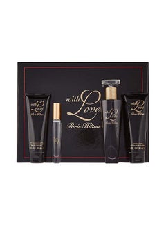 باريس هيلتون مجموعة ويذ لاف مكونة من 4 قطع - عطر + رول أون + لوشن للجسم + جل استحمام  - Image 1