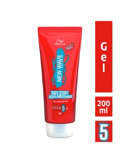 WELLA New Wave Tuff Stuff Heat & Sweat Proof Gel Clear 200ml  - Image 2