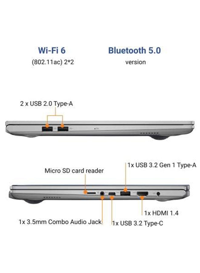 Vivobook Pro 15 OLED K3500PH-OLED005T Laptop With 15.6-Inch OLED Full HD Display, 11th Gen Core i5 Processor/CPU 3.1 GHz/8GB RAM/512GB SSD/4GB NVIDIA GeForce GTX 1650 Max Q/Window 10/International Version English/Arabic Cool Silver