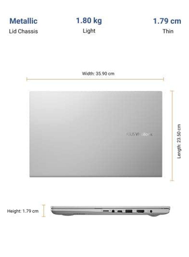 Vivobook Pro 15 OLED K3500PH-OLED005T Laptop With 15.6-Inch OLED Full HD Display, 11th Gen Core i5 Processor/CPU 3.1 GHz/8GB RAM/512GB SSD/4GB NVIDIA GeForce GTX 1650 Max Q/Window 10/International Version English/Arabic Cool Silver